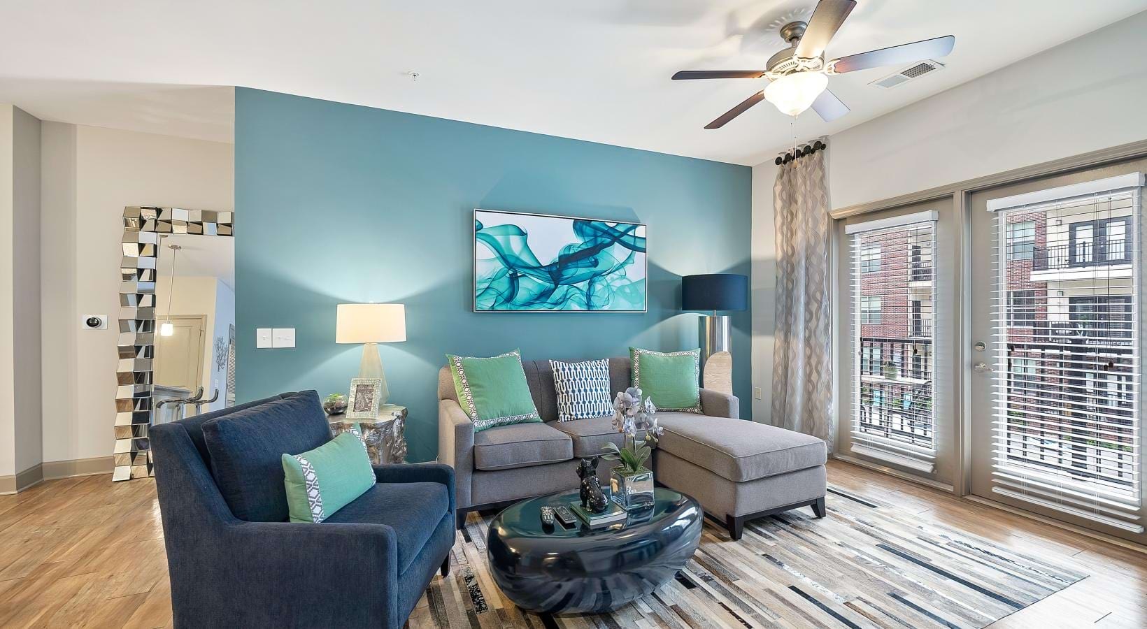 Gorgeous living areas to entertain and enjoy a living room with a blue wall