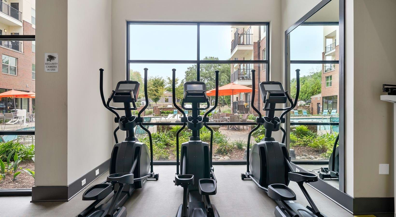 Get your workout on a gym with exercise equipment